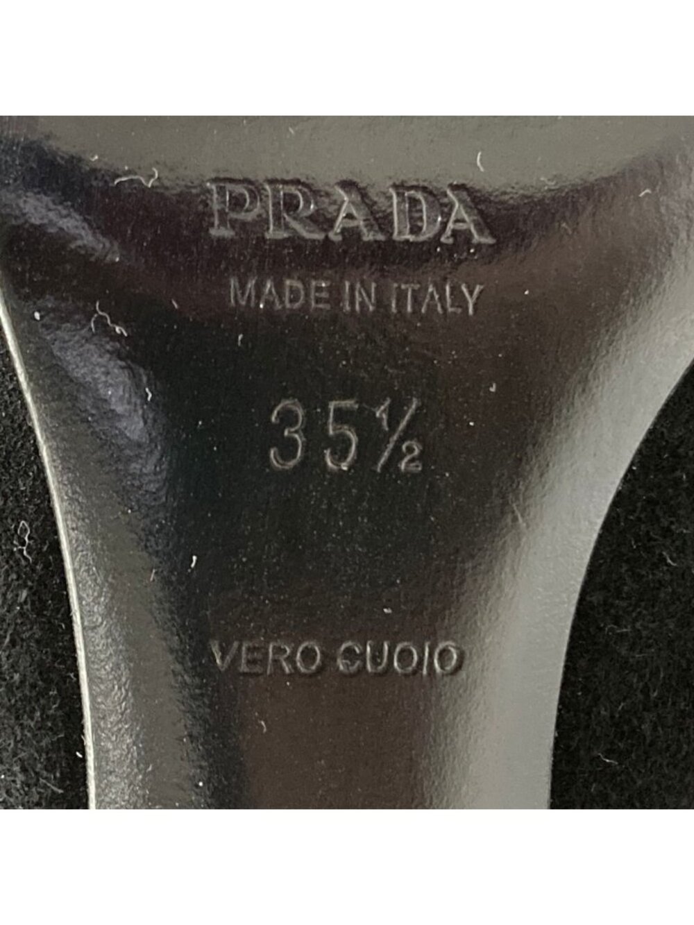 Prada Pointed Toe Suede Short Boots Black - Picture 12 of 14